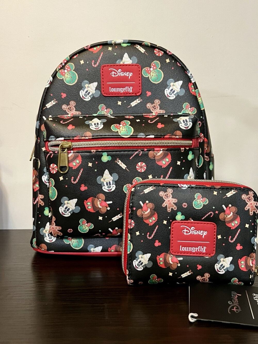 Loungefly Disney Mickey Mouse Festive Treats Mini Backpack Wallet Set